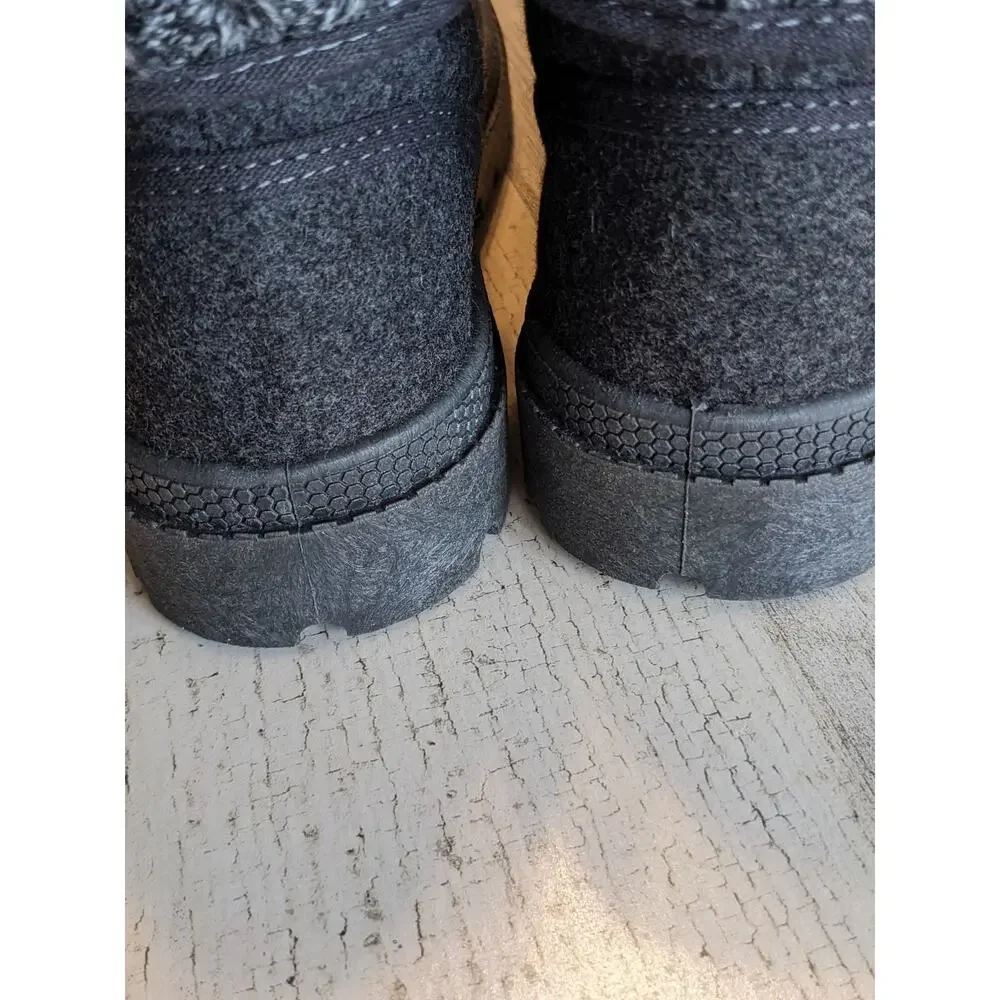 Rocket Dog Women's 7.5 Charcoal Gray Knit‑Cuff Lace‑Up Winter Boots NWOT